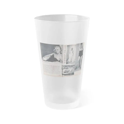 Jeanne Carmen #215 - Pages 40 & 41 Pages 3 & 4 of 6+4 B&W Photos & start of article from Man's Conquest Mag. October '60 (Vintage Female Icon) Frosted Pint Glass 16oz 16oz Frosted - Go Mug Yourself