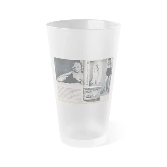 Jeanne Carmen #215 - Pages 40 & 41 Pages 3 & 4 of 6+4 B&W Photos & start of article from Man's Conquest Mag. October '60 (Vintage Female Icon) Frosted Pint Glass 16oz 16oz Frosted - Go Mug Yourself