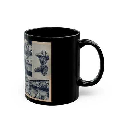 Jeanne Carmen #216 - Pages 42 & 43 Pages 5 & 6 of 6+4 B&W Photos & start of article from Man's Conquest Mag. October '60 (Vintage Female Icon) Black Coffee Mug - Go Mug Yourself