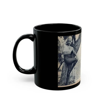 Jeanne Carmen #216 - Pages 42 & 43 Pages 5 & 6 of 6+4 B&W Photos & start of article from Man's Conquest Mag. October '60 (Vintage Female Icon) Black Coffee Mug - Go Mug Yourself