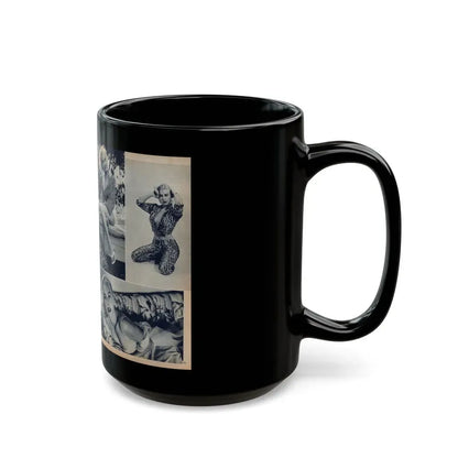 Jeanne Carmen #216 - Pages 42 & 43 Pages 5 & 6 of 6+4 B&W Photos & start of article from Man's Conquest Mag. October '60 (Vintage Female Icon) Black Coffee Mug - Go Mug Yourself