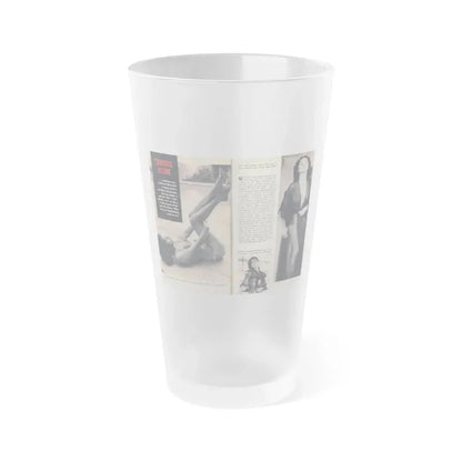 Jeanne Carmen #218 - Pages 64-65 Pages 1 & 2 of 4+3 B&W Photos, Captions & Article from VUE Digest Mag. Jan. '55 (Vintage Female Icon) Frosted Pint Glass 16oz 16oz Frosted - Go Mug Yourself