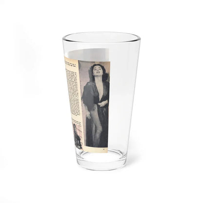 Jeanne Carmen #218 - Pages 64-65 Pages 1 & 2 of 4+3 B&W Photos, Captions & Article from VUE Digest Mag. Jan. '55 (Vintage Female Icon) Pint Glass 16oz - Go Mug Yourself