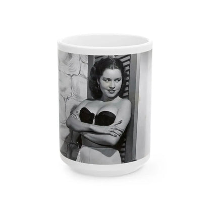 Jeanne Carmen #220 (Vintage Female Icon) White Coffee Mug 15oz - Go Mug Yourself