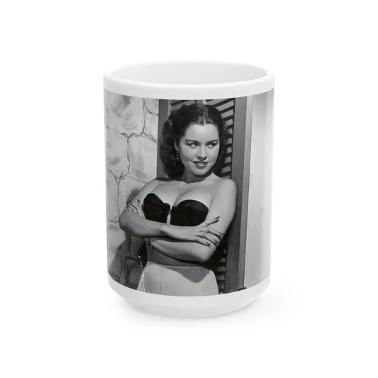 Jeanne Carmen #220 (Vintage Female Icon) White Coffee Mug 15oz - Go Mug Yourself