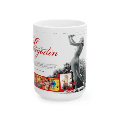 Jeanne Carmen #222 - German Mag. Layout (Vintage Female Icon) White Coffee Mug 15oz - Go Mug Yourself