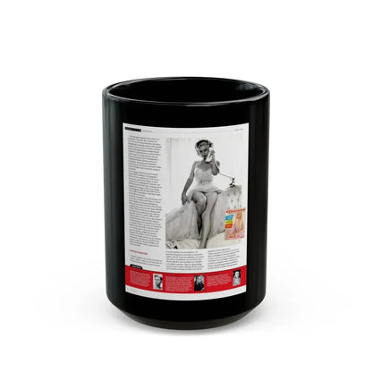 Jeanne Carmen #223 - German Mag. Layout (Vintage Female Icon) Black Coffee Mug - Go Mug Yourself
