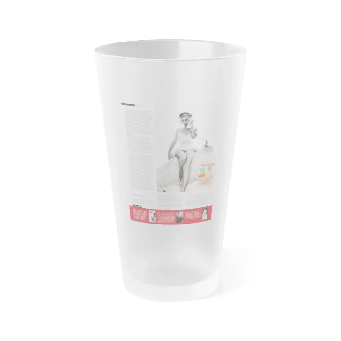 Jeanne Carmen #223 - German Mag. Layout (Vintage Female Icon) Frosted Pint Glass 16oz 16oz Frosted - Go Mug Yourself