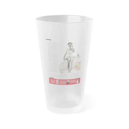 Jeanne Carmen #223 - German Mag. Layout (Vintage Female Icon) Frosted Pint Glass 16oz 16oz Frosted - Go Mug Yourself