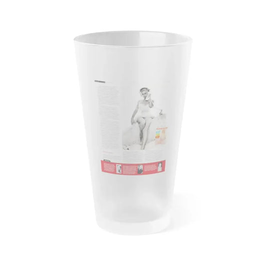 Jeanne Carmen #223 - German Mag. Layout (Vintage Female Icon) Frosted Pint Glass 16oz 16oz Frosted - Go Mug Yourself