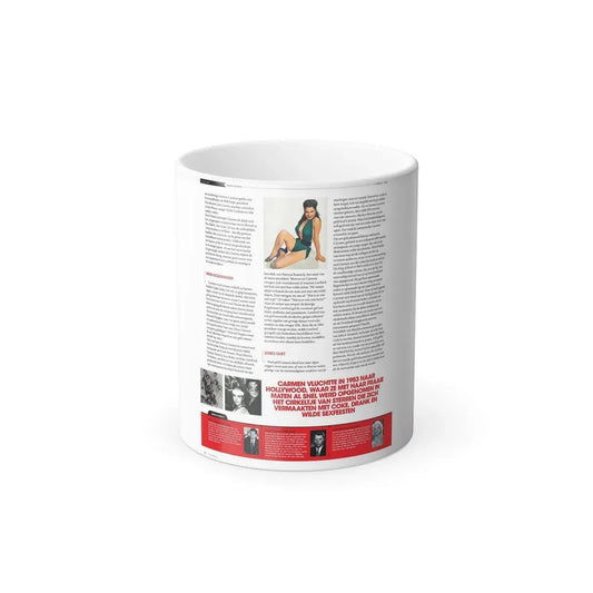 Jeanne Carmen #225 - German Mag. Layout (Vintage Female Icon) Color Changing Coffee Mug 11oz - Go Mug Yourself