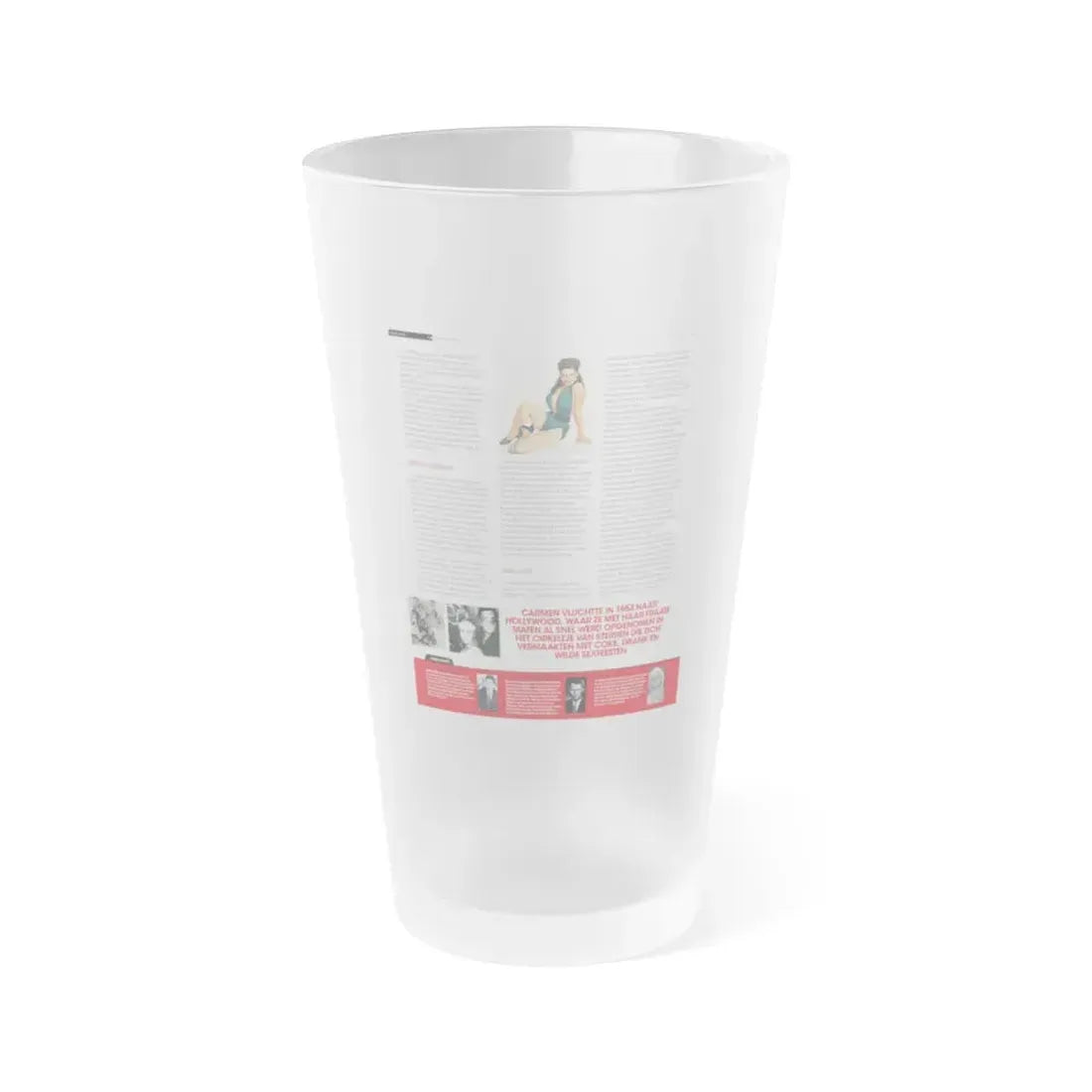 Jeanne Carmen #225 - German Mag. Layout (Vintage Female Icon) Frosted Pint Glass 16oz 16oz Frosted - Go Mug Yourself