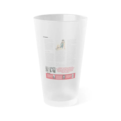 Jeanne Carmen #225 - German Mag. Layout (Vintage Female Icon) Frosted Pint Glass 16oz 16oz Frosted - Go Mug Yourself