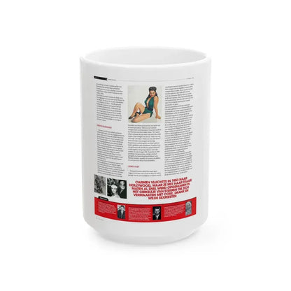 Jeanne Carmen #225 - German Mag. Layout (Vintage Female Icon) White Coffee Mug 15oz - Go Mug Yourself