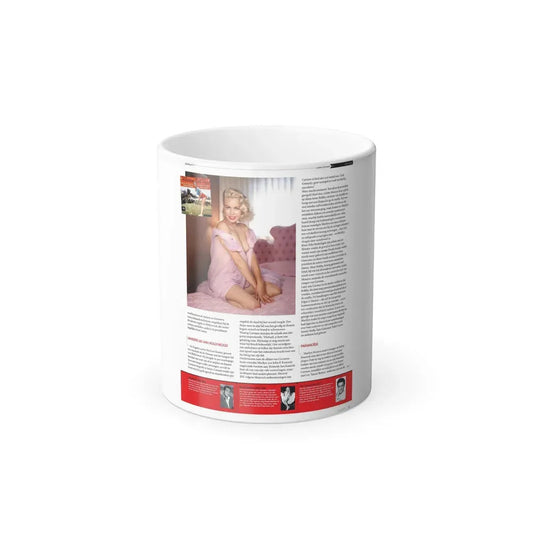 Jeanne Carmen #226 - German Mag. Layout (Vintage Female Icon) Color Changing Coffee Mug 11oz - Go Mug Yourself