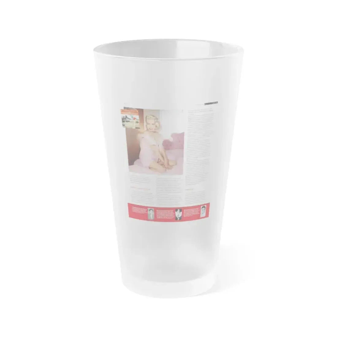 Jeanne Carmen #226 - German Mag. Layout (Vintage Female Icon) Frosted Pint Glass 16oz 16oz Frosted - Go Mug Yourself