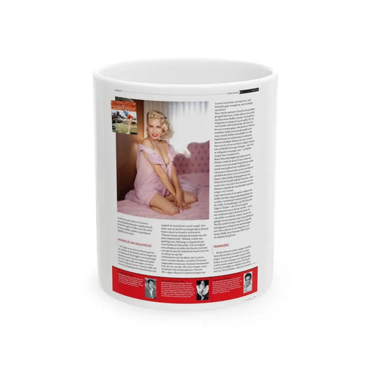 Jeanne Carmen #226 - German Mag. Layout (Vintage Female Icon) White Coffee Mug 11oz - Go Mug Yourself