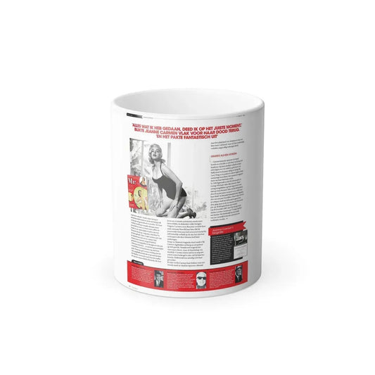 Jeanne Carmen #227 - German Mag. Layout (Vintage Female Icon) Color Changing Coffee Mug 11oz - Go Mug Yourself