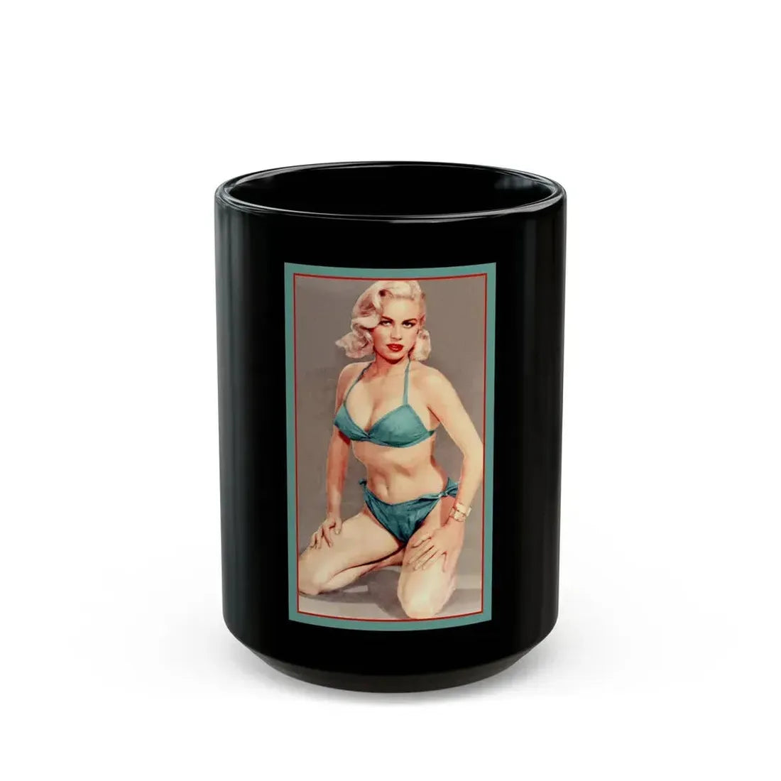 Jeanne Carmen #232 (Vintage Female Icon) Black Coffee Mug 15oz - Go Mug Yourself