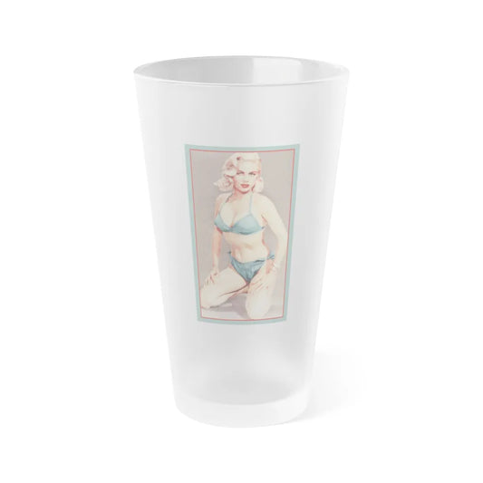 Jeanne Carmen #232 (Vintage Female Icon) Frosted Pint Glass 16oz-16oz-Frosted-Go Mug Yourself