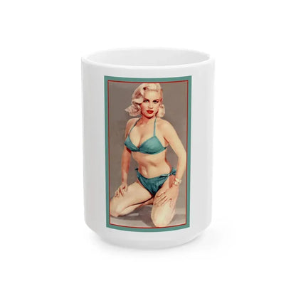 Jeanne Carmen #232 (Vintage Female Icon) White Coffee Mug 15oz - Go Mug Yourself
