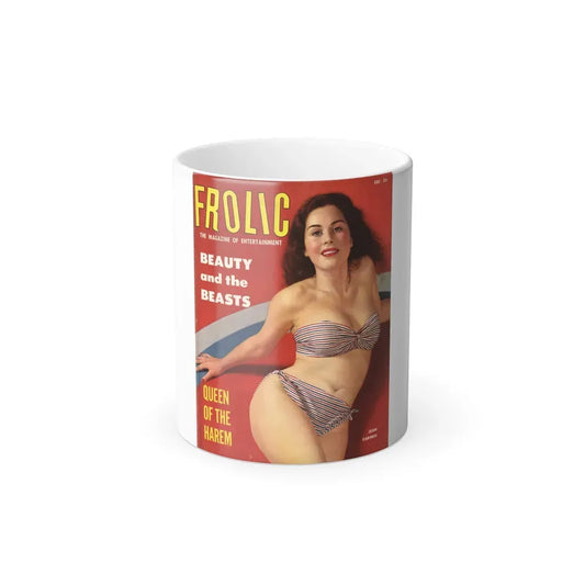 Jeanne Carmen #322 - Carmen on Cover of FROLIC Mag. Dec. '53 (Vintage Female Icon) Color Changing Coffee Mug 11oz - Go Mug Yourself
