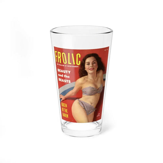 Jeanne Carmen #322 - Carmen on Cover of FROLIC Mag. Dec. '53 (Vintage Female Icon) Pint Glass 16oz 16oz - Go Mug Yourself