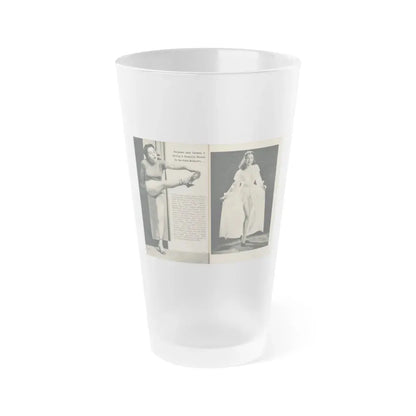 Jeanne Carmen #324 - Page 86 & 87 Pages 2 & 3 of 5 with 2 B&W Pin-Up Pics from PHOTO Digest Mag. Sept. '53 (Vintage Female Icon) Frosted Pint Glass 16oz 16oz Frosted - Go Mug Yourself