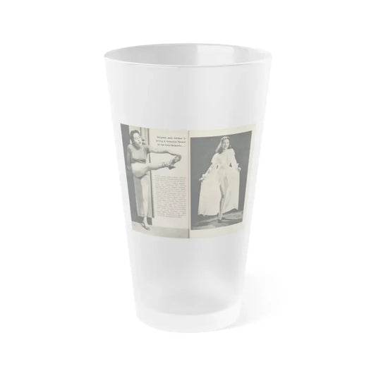 Jeanne Carmen #324 - Page 86 & 87 Pages 2 & 3 of 5 with 2 B&W Pin-Up Pics from PHOTO Digest Mag. Sept. '53 (Vintage Female Icon) Frosted Pint Glass 16oz 16oz Frosted - Go Mug Yourself