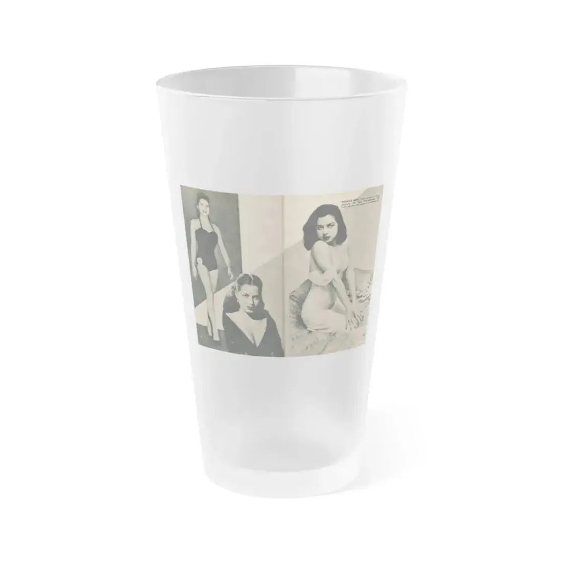 Jeanne Carmen #325 - Page 88 & 89 Pages 4 & 5 of 5 with 2 B&W Pin-Up Pics & 1 B&W Glamour Pic from PHOTO Digest Mag. Sept. '53 (Vintage Female Icon) Frosted Pint Glass 16oz 16oz Frosted - Go Mug Yourself