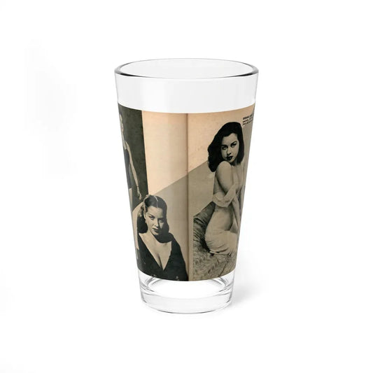 Jeanne Carmen #325 - Page 88 & 89 Pages 4 & 5 of 5 with 2 B&W Pin-Up Pics & 1 B&W Glamour Pic from PHOTO Digest Mag. Sept. '53 (Vintage Female Icon) Pint Glass 16oz 16oz - Go Mug Yourself