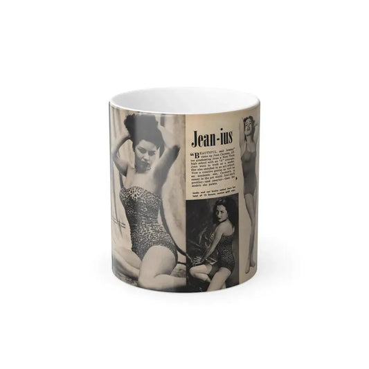 Jeanne Carmen #326 - [Page 130 & 131] Pages 1 & 2 of 3 with 2 B&W Pin-Up Pics from TAB Digest Mag. Jan. '54 (Vintage Female Icon) Color Changing Coffee Mug 11oz - Go Mug Yourself