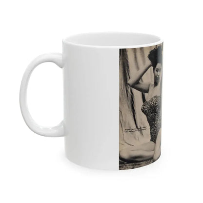 Jeanne Carmen #326 - Page 130 & 131 Pages 1 & 2 of 3 with 2 B&W Pin-Up Pics from TAB Digest Mag. Jan. '54 (Vintage Female Icon) White Coffee Mug - Go Mug Yourself