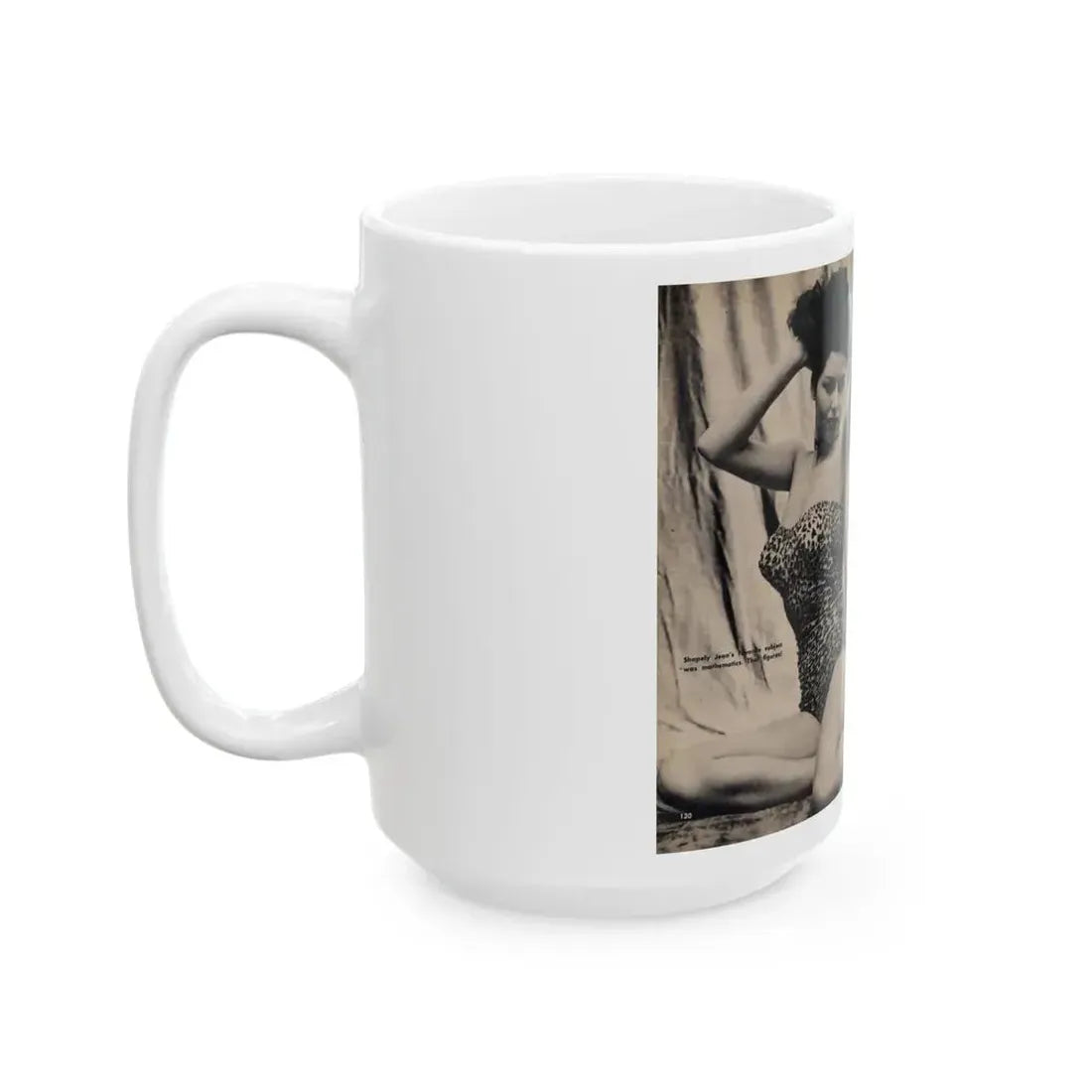 Jeanne Carmen #326 - Page 130 & 131 Pages 1 & 2 of 3 with 2 B&W Pin-Up Pics from TAB Digest Mag. Jan. '54 (Vintage Female Icon) White Coffee Mug - Go Mug Yourself