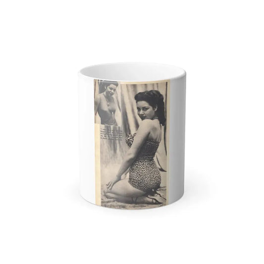 Jeanne Carmen #327 - [Page 132] Pages 3 of 3 with 1 B&W Pin-Up Pic also B&W Glamour Shot from TAB Digest Mag. Jan. '54 (Vintage Female Icon) Color Changing Coffee Mug 11oz - Go Mug Yourself