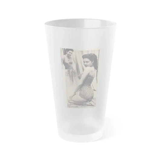 Jeanne Carmen #327 - Page 132 Pages 3 of 3 with 1 B&W Pin-Up Pic also B&W Glamour Shot from TAB Digest Mag. Jan. '54 (Vintage Female Icon) Frosted Pint Glass 16oz 16oz Frosted - Go Mug Yourself