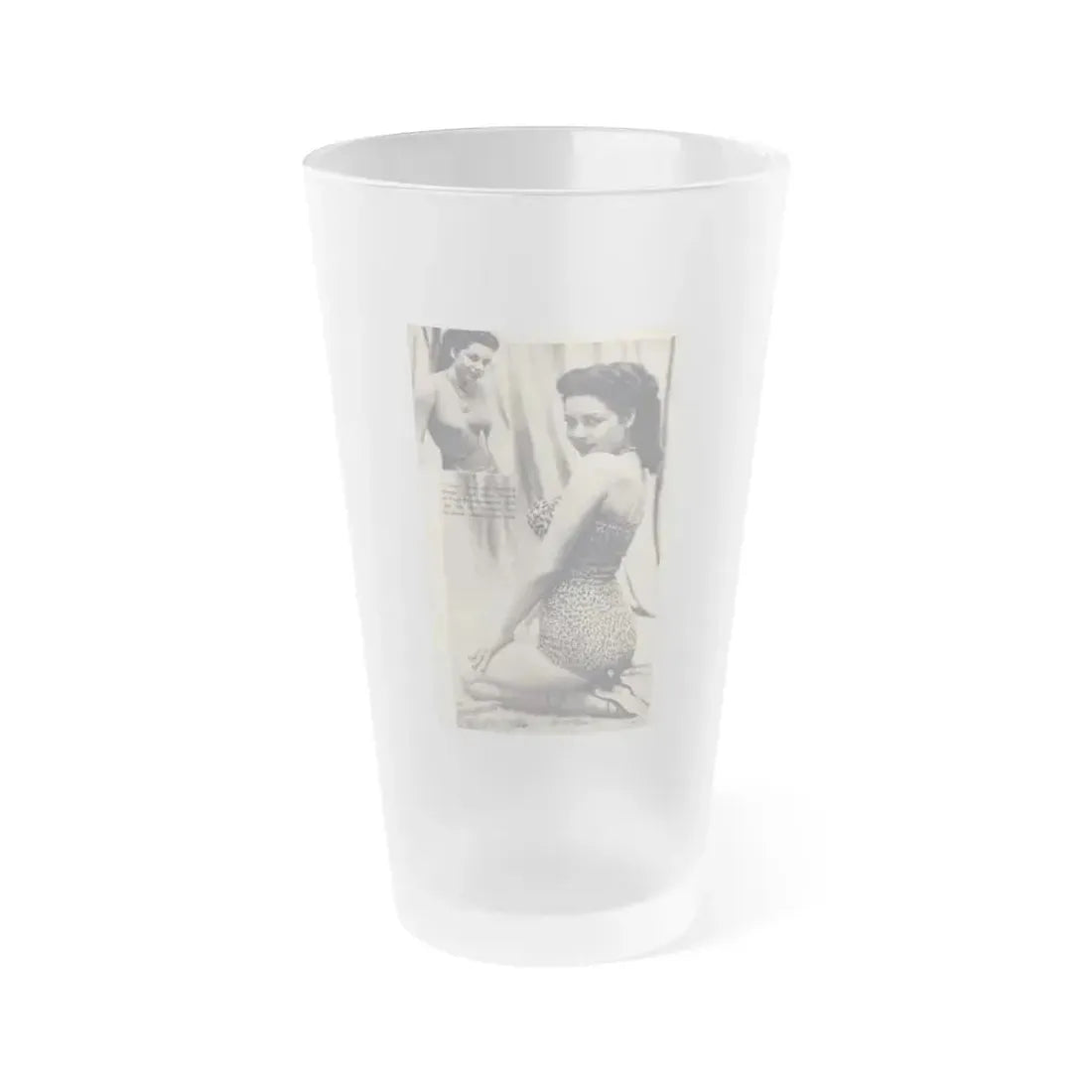 Jeanne Carmen #327 - Page 132 Pages 3 of 3 with 1 B&W Pin-Up Pic also B&W Glamour Shot from TAB Digest Mag. Jan. '54 (Vintage Female Icon) Frosted Pint Glass 16oz 16oz Frosted - Go Mug Yourself