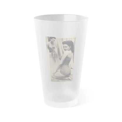 Jeanne Carmen #327 - Page 132 Pages 3 of 3 with 1 B&W Pin-Up Pic also B&W Glamour Shot from TAB Digest Mag. Jan. '54 (Vintage Female Icon) Frosted Pint Glass 16oz 16oz Frosted - Go Mug Yourself