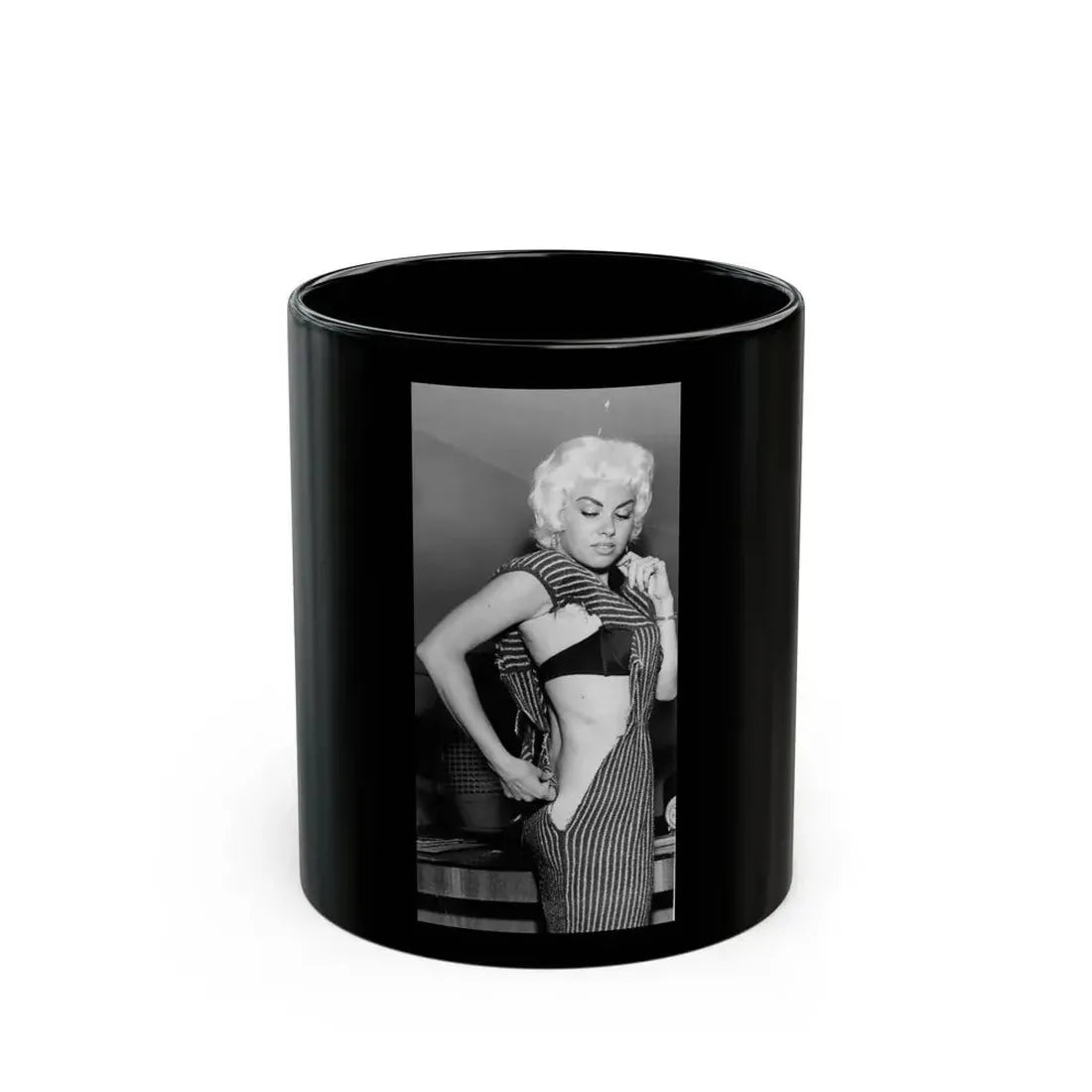 Jeanne Carmen #49 (Vintage Female Icon) Black Coffee Mug 11oz - Go Mug Yourself
