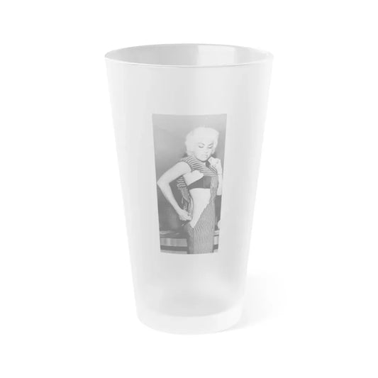 Jeanne Carmen #49 (Vintage Female Icon) Frosted Pint Glass 16oz 16oz Frosted - Go Mug Yourself