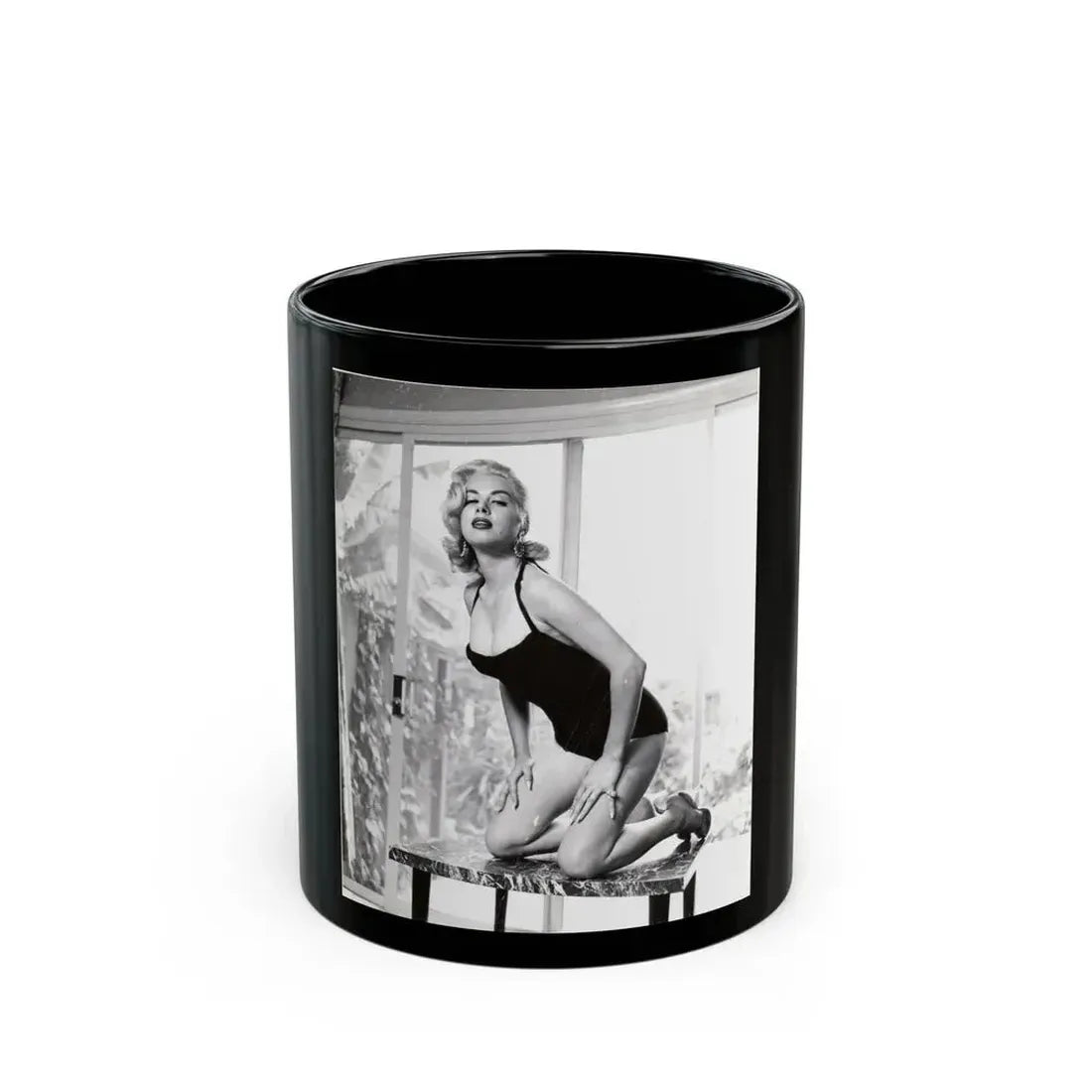 Jeanne Carmen #50 (Vintage Female Icon) Black Coffee Mug 11oz - Go Mug Yourself