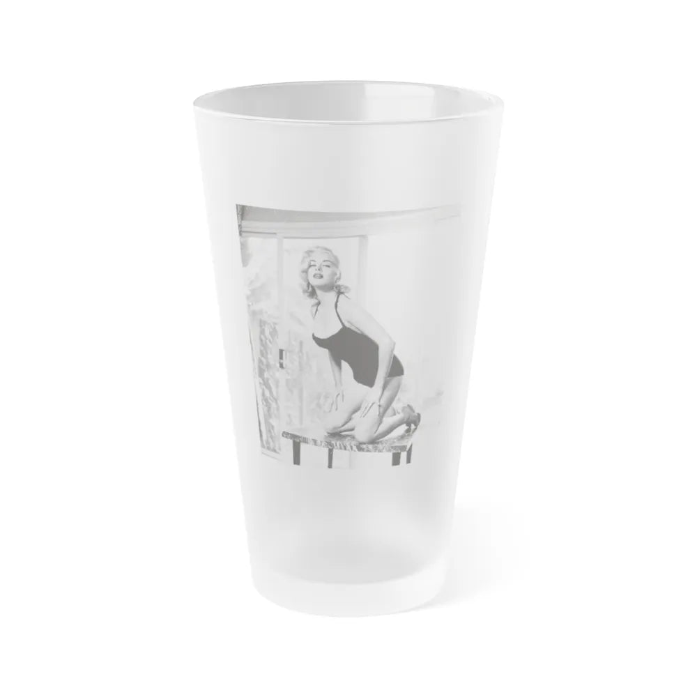 Jeanne Carmen #50 (Vintage Female Icon) Frosted Pint Glass 16oz-16oz-Frosted-Go Mug Yourself