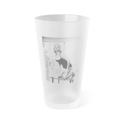 Jeanne Carmen #50 (Vintage Female Icon) Frosted Pint Glass 16oz 16oz Frosted - Go Mug Yourself