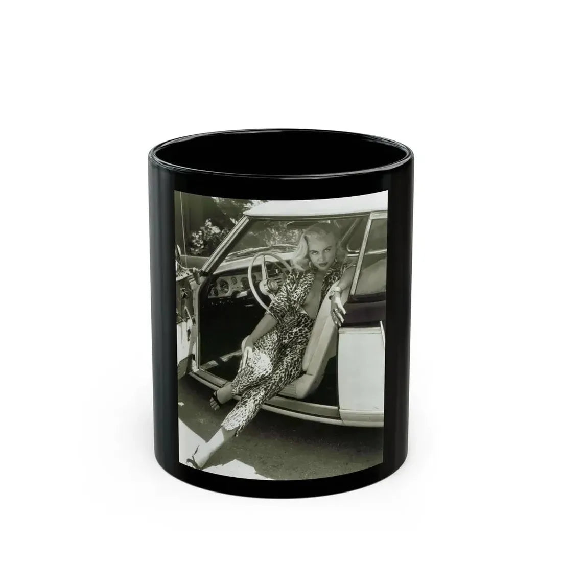 Jeanne Carmen #52 (Vintage Female Icon) Black Coffee Mug 11oz - Go Mug Yourself