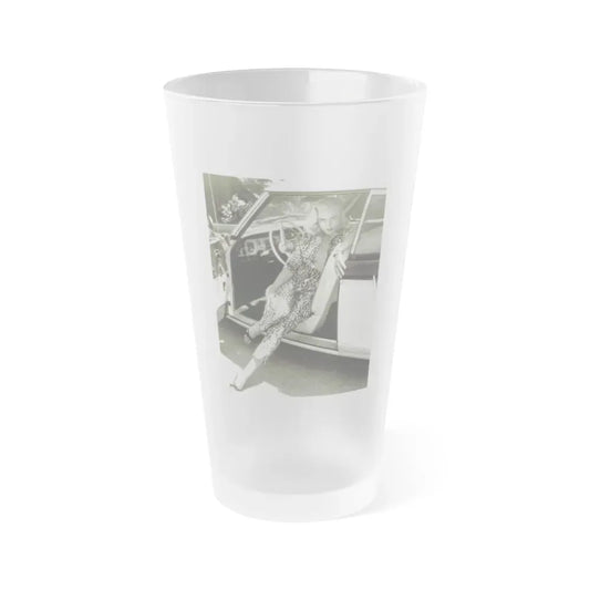 Jeanne Carmen #52 (Vintage Female Icon) Frosted Pint Glass 16oz 16oz Frosted - Go Mug Yourself