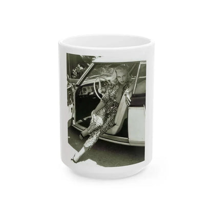 Jeanne Carmen #52 (Vintage Female Icon) White Coffee Mug 15oz - Go Mug Yourself