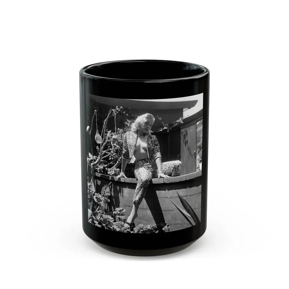 Jeanne Carmen #53 (Vintage Female Icon) Black Coffee Mug 15oz - Go Mug Yourself