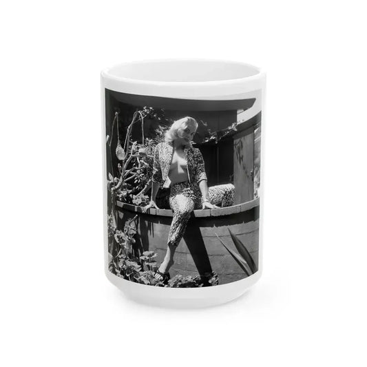 Jeanne Carmen #53 (Vintage Female Icon) White Coffee Mug 15oz - Go Mug Yourself