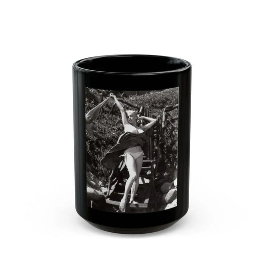 Jeanne Carmen #54 (Vintage Female Icon) Black Coffee Mug 15oz - Go Mug Yourself