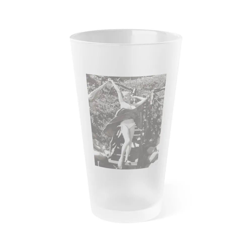 Jeanne Carmen #54 (Vintage Female Icon) Frosted Pint Glass 16oz-16oz-Frosted-Go Mug Yourself